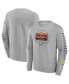 Fanatics Men's Heather Gray Super Bowl Lix Marble Wordmark Fleece Crew Sweatshirt In Heather Gray