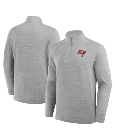 Fanatics Men's Heather Gray Tampa Bay Buccaneers Clutch Quarter-zip Pullover Sweatshirt
