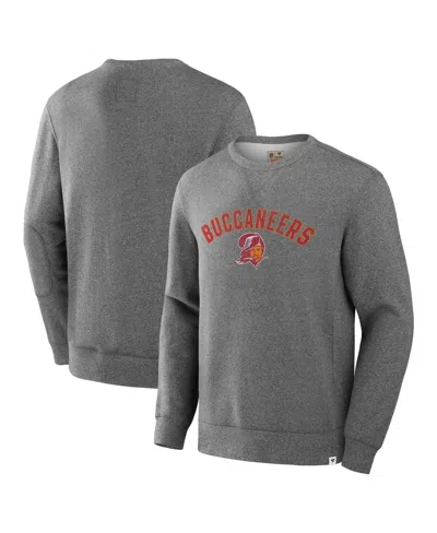 Fanatics Men's Heather Gray Tampa Bay Buccaneers Loop Terry Pullover Sweatshirt