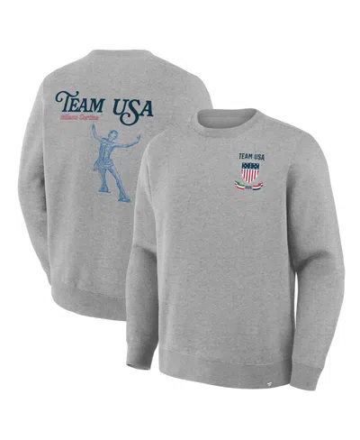 Fanatics Men's Heather Gray Team Usa Milano Cortina 2026 Winter Olympics Figure Skating Sweatshirt In Multi