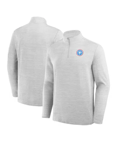 Fanatics Men's Heather Gray Tennessee Titans Clutch Quarter-zip Pullover Sweatshirt