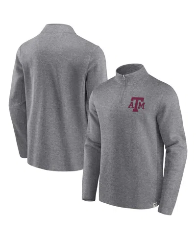 Fanatics Men's Heather Gray Texas A&m Aggies Vintage Fleece Quarter-zip Jacket