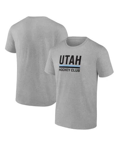 Fanatics Men's Heather Gray Utah Hockey Club Draft Logo T-shirt