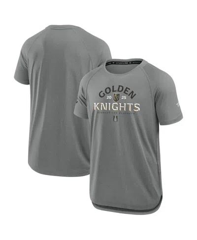 Fanatics Men's Heather Gray Vegas Golden Knights 2025 Stanley Cup Playoffs Authentic Pro Rink Performance T-s
