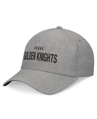 Fanatics Men's Heather Gray Vegas Golden Knights Elements A-frame Leather Strap Back Hat