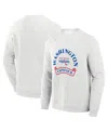 Fanatics Men's Heather Gray Washington Capitals Banner Fleece Raglan Pullover Sweatshirt In White