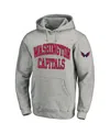 Fanatics Men's Heather Gray Washington Capitals Big Tall Fleece Pullover Hoodie In Heather Gray