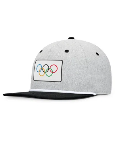 Fanatics Men's Heather Gray/black Olympic Games Photo Finish Adjustable Hat