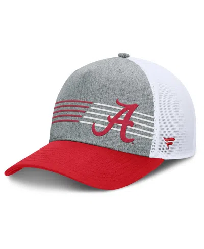 Fanatics Men's Heather Gray/crimson Alabama Crimson Tide Profile Trucker Adjustable Hat In Heather Gray,crimson
