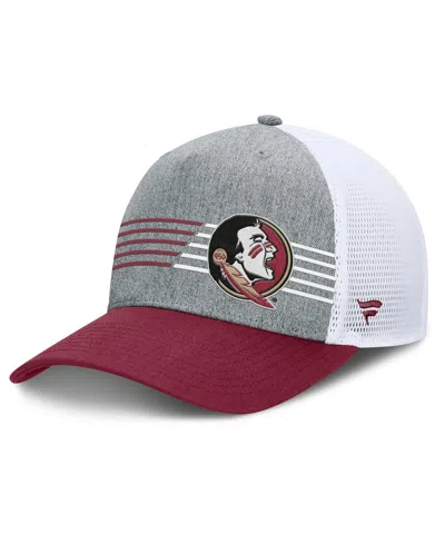 Fanatics Men's Heather Gray/garnet Florida State Seminoles Profile Trucker Adjustable Hat