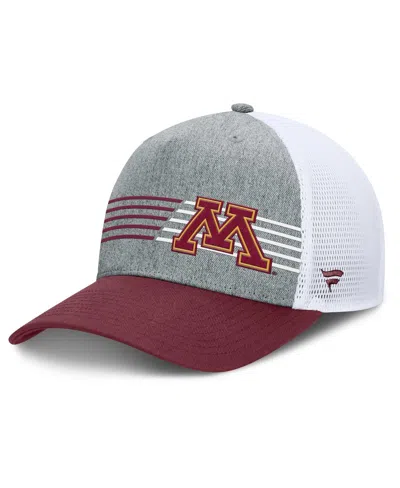 Fanatics Men's Heather Gray/maroon Minnesota Golden Gophers Profile Trucker Adjustable Hat