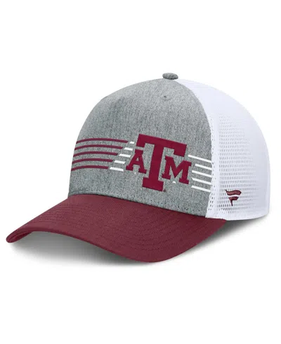 Fanatics Men's Heather Gray/maroon Texas A M Aggies Profile Trucker Adjustable Hat