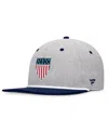 Fanatics Men's Heather Gray/navy Team Usa Eagle Snapback Hat In Heather Gray,navy