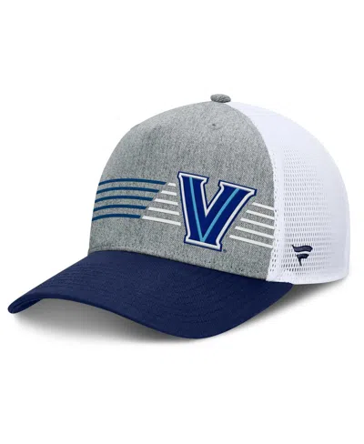 Fanatics Men's Heather Gray/navy Villanova Wildcats Profile Trucker Adjustable Hat In Heather Gray,navy