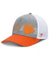 Fanatics Men's Heather Gray/orange Clemson Tigers Profile Trucker Adjustable Hat In Heather Gray,orange