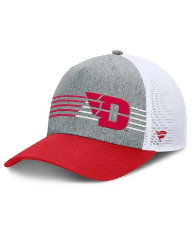 Fanatics Men's Heather Gray/red Dayton Flyers Profile Trucker Adjustable Hat In Heather Gray,red