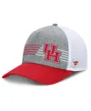 Fanatics Men's Heather Gray/red Houston Cougars Profile Trucker Adjustable Hat In Heather Gray,red