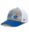 Fanatics Men's Heather Gray/royal Kansas Jayhawks Profile Trucker Adjustable Hat In Heather Gray,royal