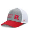 Fanatics Men's Heather Gray/scarlet Rutgers Scarlet Knights Profile Trucker Adjustable Hat In Heather Gray,scarlet