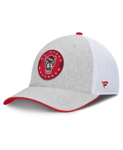 Fanatics Men's Heather Gray/white Nc State Wolfpack Trigger Flex Hat