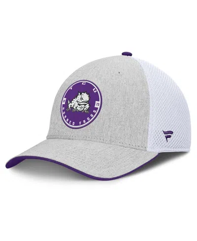 Fanatics Men's Heather Gray/white Tcu Horned Frogs Trigger Flex Hat