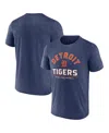 Fanatics Men's Heather Navy Detroit Tigers Front Center T-shirt In Heather Navy