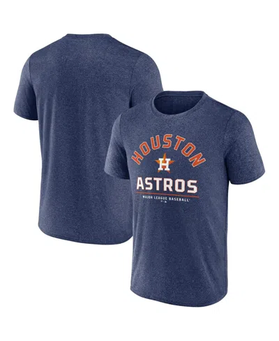 Fanatics Men's Heather Navy Houston Astros Front Center T-shirt In Blue