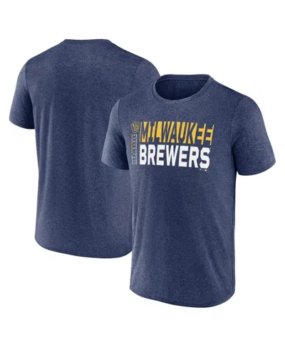 Fanatics Men's Heather Navy Milwaukee Brewers Fundamentals Shoot For The Sky T-shirt In Blue