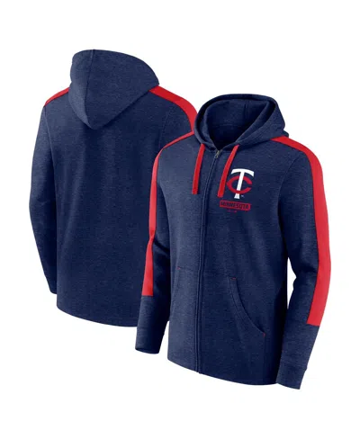 Fanatics Men's Heather Navy Minnesota Twins Gains Fleece Full-zip Hoodie