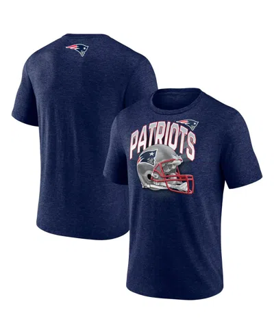 Fanatics Men's Heather Navy New England Patriots End Around Tri-blend T-shirt In Blue