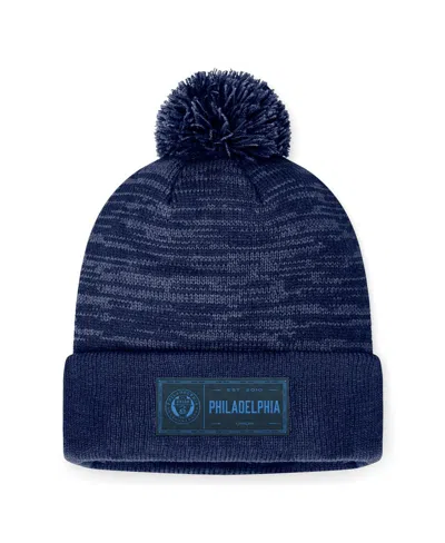 Fanatics Men's Heather Navy Philadelphia Union Low Key Cuffed Knit Hat With Pom