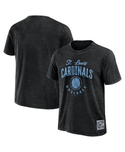 Fanatics Men's Heather Navy St. Louis Cardinals Cooperstown Collection Washed T-shirt In Heather Black