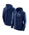 Fanatics Men's Heather Navy Tennessee Titans Gains Full-zip Hoodie In Blue