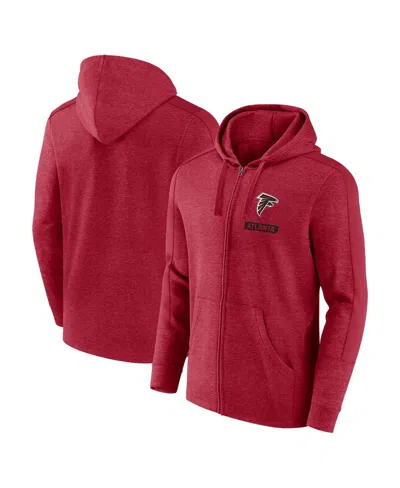 Fanatics Men's Heather Red Atlanta Falcons Gains Full-zip Hoodie In Heather Red,cardinal