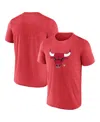 Fanatics Men's Heather Red Chicago Bulls Iconic Overtime T-shirt In Red