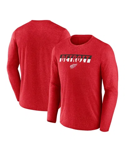 Fanatics Men's Heather Red Detroit Red Wings Transition Long Sleeve T-shirt