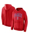 Fanatics Men's Heather Red La Clippers Foul Trouble Snow Wash Raglan Pullover Hoodie In Heather Red
