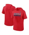 Fanatics Men's Heather Red Los Angeles Angels Push Short Sleeve Pullover Hoodie In Heather Red