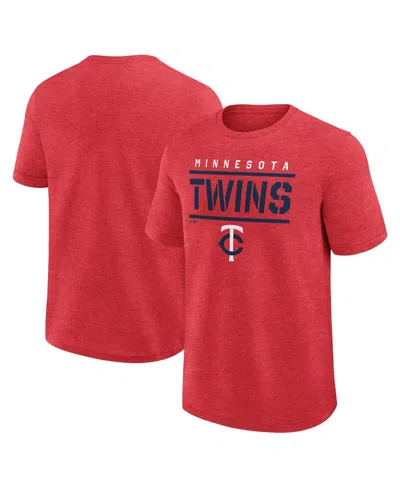 Fanatics Men's Heather Red Minnesota Twins Top Notch T-shirt
