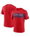 Fanatics Men's Heather Red Team Usa Bold Stripes T-shirt In Red