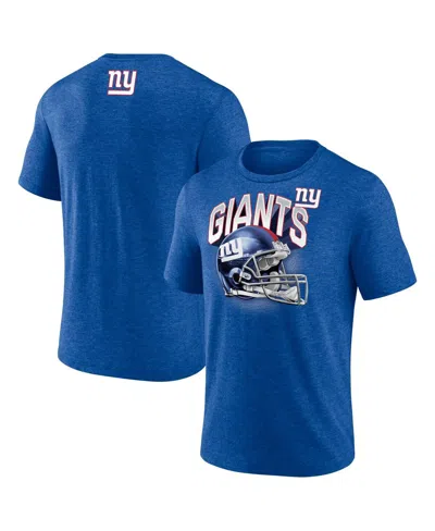 Fanatics Men's Heather Royal New York Giants Tri-blend Helmet End Around T-shirt In Purple