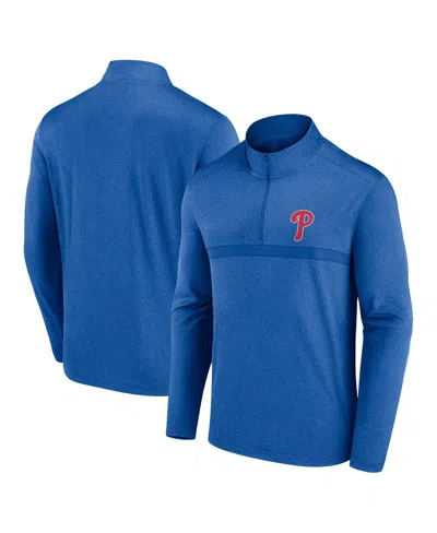 Fanatics Men's Heather Royal Philadelphia Phillies Head-to-head Quarter-zip Pullover Sweatshirt
