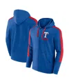 Fanatics Men's Heather Royal Texas Rangers Gains Fleece Full-zip Hoodie In Blue
