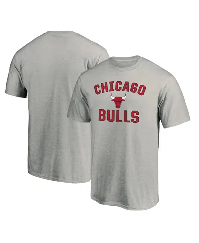 Fanatics Men's Heathered Gray Chicago Bulls Victory Arch T-shirt In Heather Gray