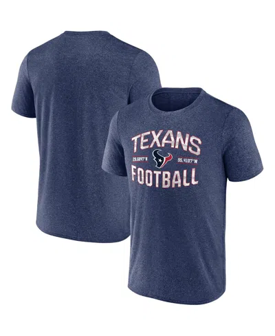 Fanatics Men's Heathered Navy Houston Texans Want To Play T-shirt In Blue