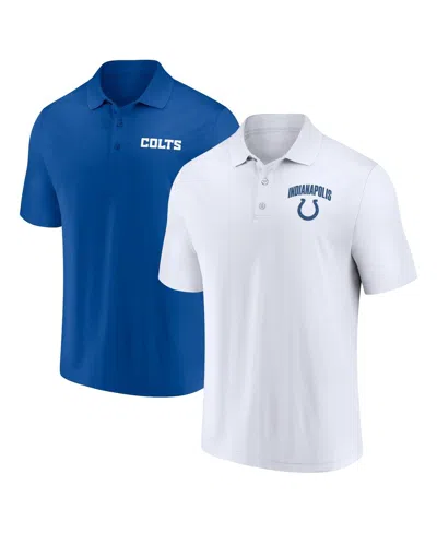 Fanatics Men's Indianapolis Colts Lockup Two-pack Polo Shirt Set In Royal,white