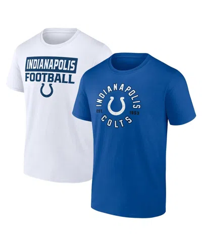 Fanatics Men's Indianapolis Colts Serve T-shirt Combo Pack In Royal,white