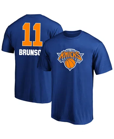 Fanatics Men's Jalen Brunson Blue New York Knicks Big Tall Name Number T-shirt