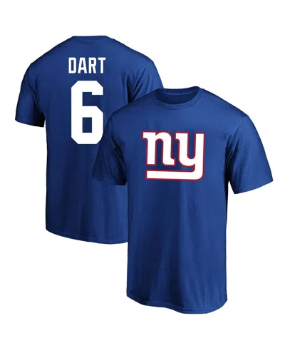 Fanatics Men's Jaxson Dart Royal New York Giants Big Tall Name Number T-shirt In Blue