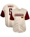 Fanatics Men's Jayden Daniels Cream Washington Commanders Big Tall Baseball Button-up Shirt In White